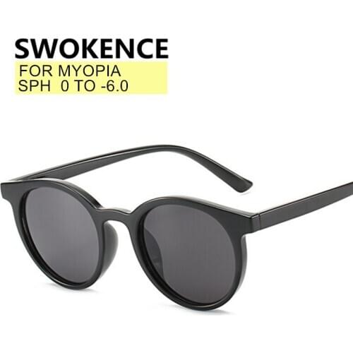 SWOKENCE Polarized Or UV400 Prescription Sunglasses Glasses For Myopia SPH 0 to -6.0 Women Men Spectacles For Nearsighted F003