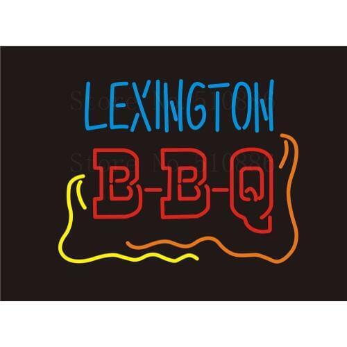 Custom NEON Sign Board LEXINGTOW BBQ Barbecue Glass Tube Beer Bar Club Display Store Shop Light Signboard Signage Signs 17*14"