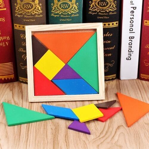 Creative Geometry Tangram Wooden Toys For Children Gift Jigsaw Puzzle Toy IQ Game Brain Interactive Baby Kids Educational Toys