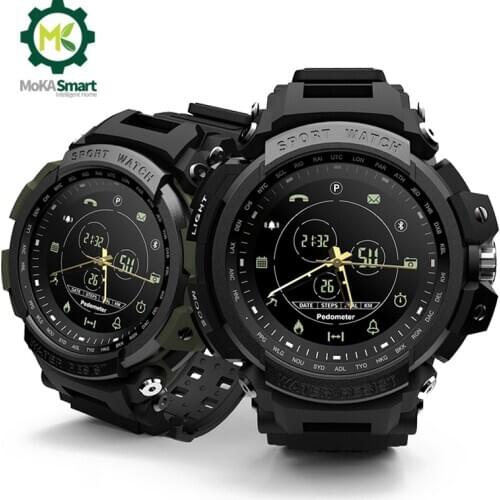 MOKA smartwatch Men For Android and ios Digital Clock pedometer Alarm clock SMS Reminder IP68 Waterproof Sports Smart watch