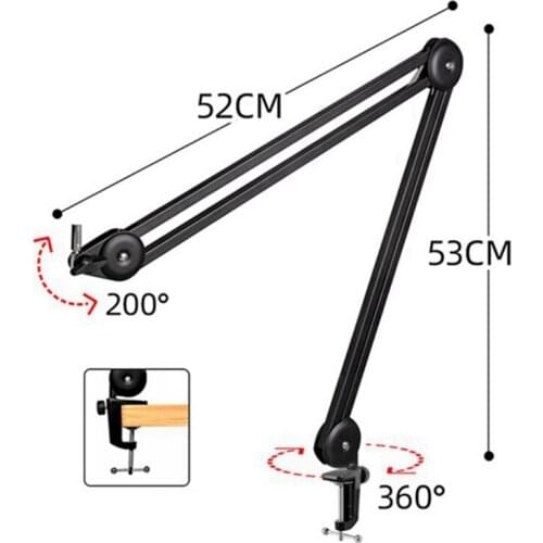 Heavy Duty Microphone Stand Adjustable Suspension Boom Arm with Built-in Spring for Voice Recording Regular Style