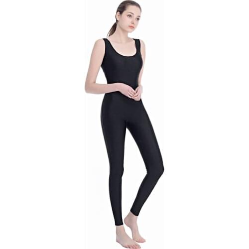 Speerise Women Black Tank Unitards Men Spandex Ballet Unitard Gymnastic One Piece Dance Wear Costume for Adult Bodysuit