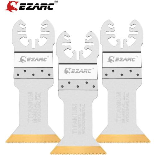 EZARC Titanium Oscillating Multitool Blades Power Cut Saw Blades for Wood, Metal and Hard Material, 3-Pack