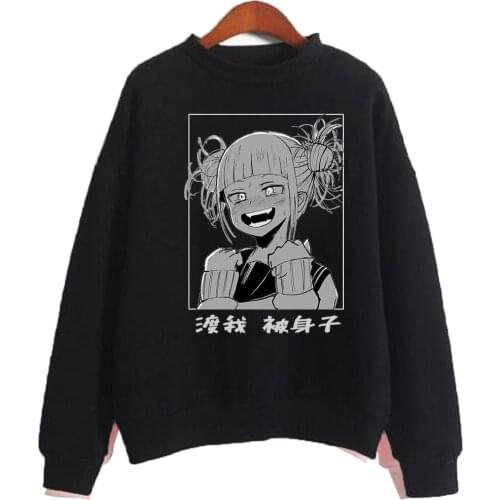 My Hero Academia Hoodies Toga Himiko Print Manga Anime Sweatshirt Men Women Loose Oversized Casual Streetwear Sweater 2021 Top