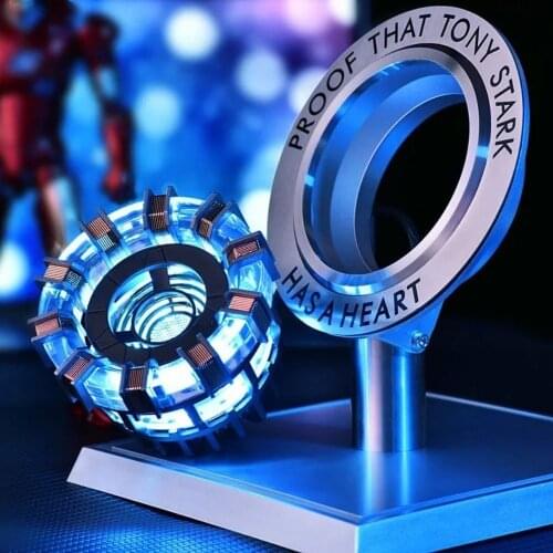 Marvel1:1 Tony Stark Iron Man Heart Arc Reactor USB LED Light Arc Action Model MK1/MK2 DIY Parts Model Toys Chest Lamp Gift
