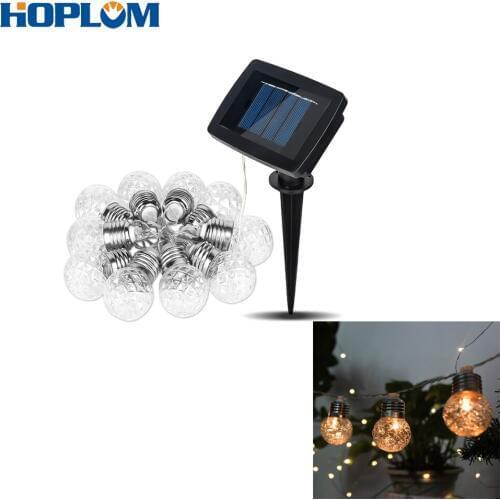 Solar Globe Crystal Balls Waterproof Pineapple String Lights,19.6FT 20 LEDS Solar Powered for Party and Home Festival Decoration