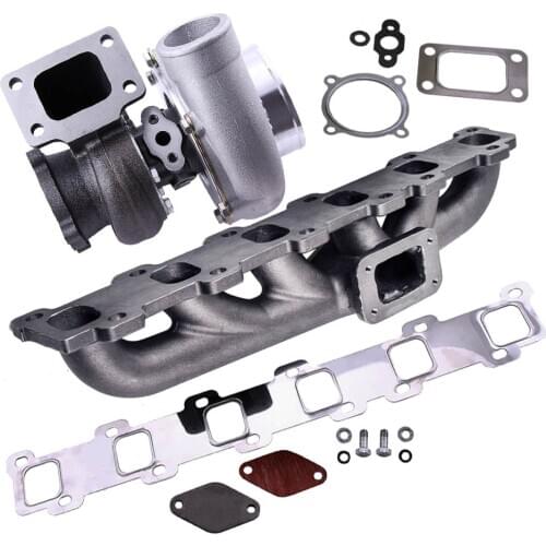 Turbocharger Turbo w/ Exhaust Manifold Kit For Nissan Safari Patrol 4.2L TD42 Diesel GR GQ Y60 T3 Flange Turbine Supercharger