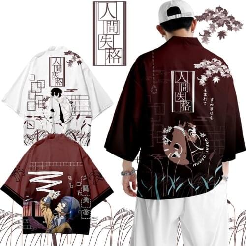 Japanese Anime Bungo Stray Dogs Cosplay Costume Men Women Dazai Osamu Kimono Cardigan Haori Harajuku Streetwear Tops Robe Shirts