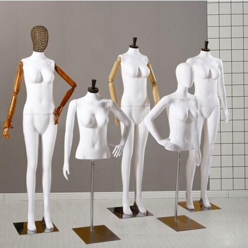 Female Model Dummy Human Platform Simulation Full Body Arm Wooden Hand Mannequin
