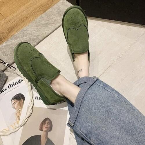 2021 Women Autumn Winter Flats Slip On Casual Cotton Shoes Warm Cozy Female Plus Size Loafers Snow Shoes Anti Skid Womens Shoes