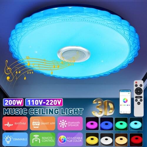 200W 100-240V RGB LED Ceiling Lights Home Lighting APP bluetooth Music Light Bedroom Lamp Smart Ceiling Lamp+Remote Control
