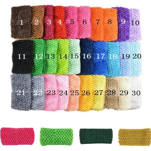 50pcs/lot 30 Color U Pick 2.75 Inch Stretchy Crocheted Waffle hole Headband DIY Girls Boutique Hair Accessories D03