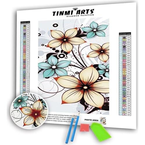 5D DIY Diamond Painting Full Round Drill Five Petals Mosaic Cross Stitch Landscape Flower Kit Embroidery Sticker Decoration Home