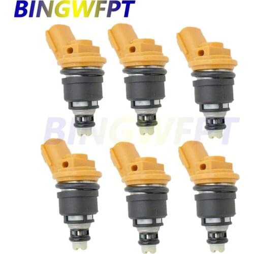 6PCS/LOT High Performance Side Feed Fuel Injector 16600-RR543 Yellow For 300ZX Z32 RB25DET VG30DETT SR20DET KA24