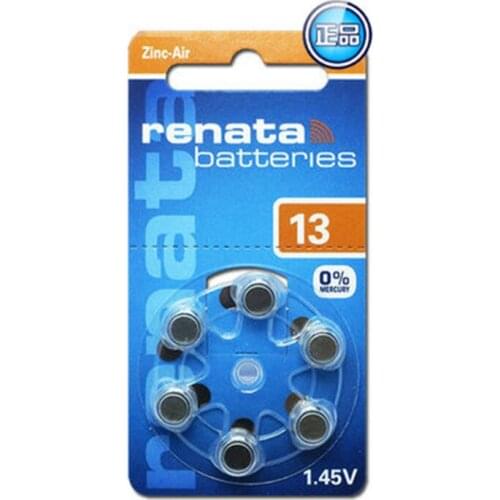 100% Original RENATA A13 13A ZA13 13 PR48 1.45V Advanced Hearing Aid Batteries CIC Ear Care Button Cell Battery