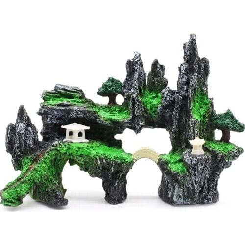 1 Piece Resin Rockery Stone Fish Tank Landscaping Aquarium Decoration Rockery Mountain Hiding Cave Pet Supplies