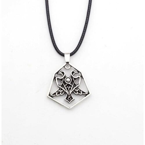 Hollow Out Geometry Couple Ravens Necklace Bird Animal Viking Talisman