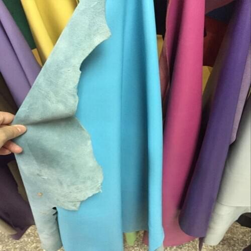 Free Shipping Genuine Sheepskin Fabric Blue Smooth Soft Sheep Skin Natural Leather Shoe Making Materials Customizable Promotion