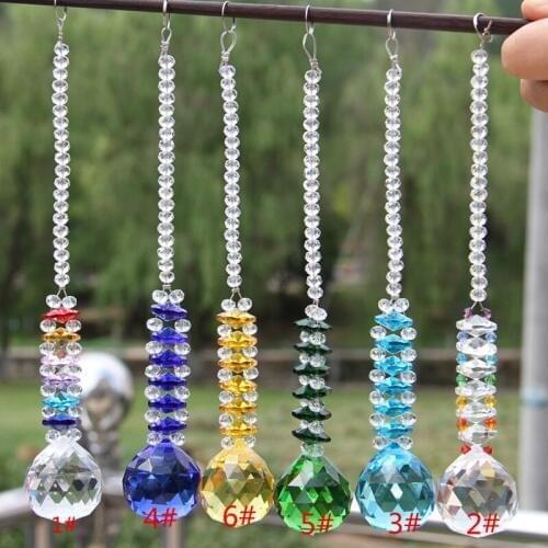 Free Shipping mix color 100sets 30mm Balls Crystal Suncatcher Prism Diy Hanging Balls+14mm Octagon Beads For Curtain Decoraion