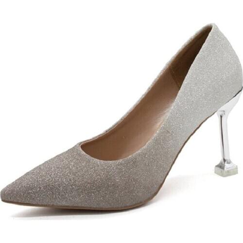 Shiny high-heeled wedding shoes new sexy shallow mouth perfect princess crystal shoes wedding shoes