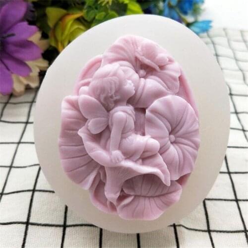 DIY Fondant Mold 3D Flower Fairy Silicone Soap Molds Chocolate Cake Baking Tools Candle Plaster Mould Food Grade Silicone