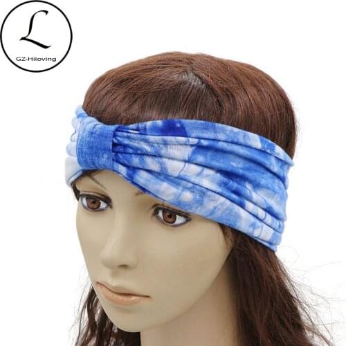GZHILOVINGL Forest Printting Headwear 2017 New Cotton Hair Accessories Wide Tie Headband With Elasticity High Quality 70414