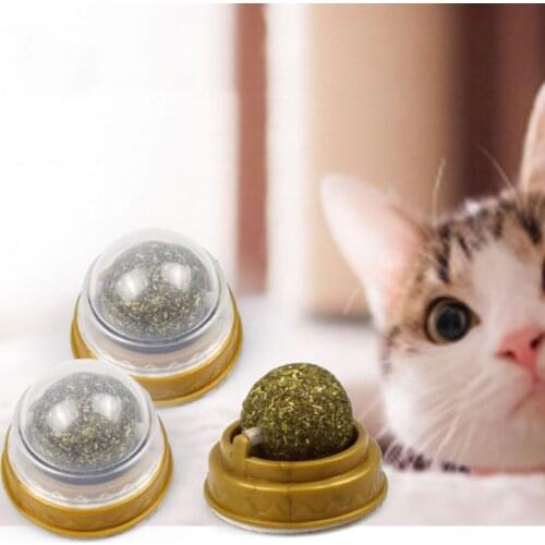 1 Pc Natural Catnip Cat Wall Stick-on Ball Toy Treats Healthy Natural Grass Snack