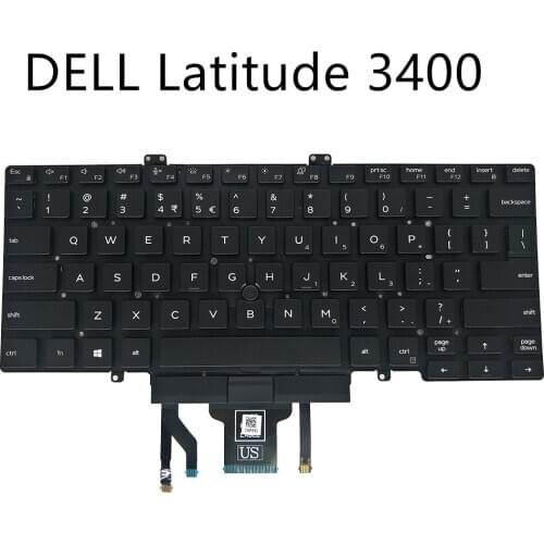 UI keyboard for Dell latitude 3400 UI layout black with Trackpoint backlight 03C7CJ PK132FB2A01 DLM18G7 3C7CJ CN-03C7CJ