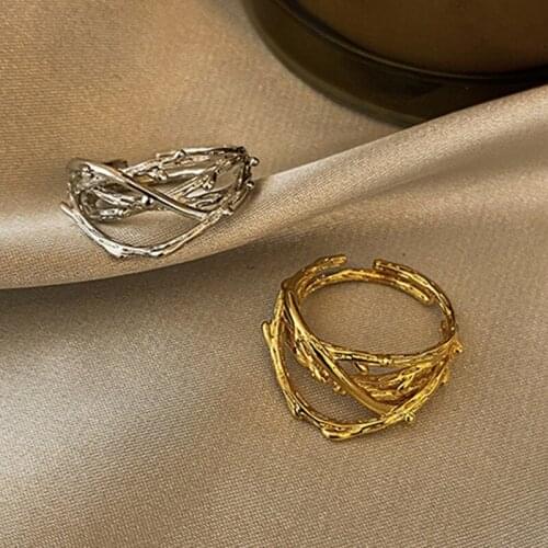 2021 Trendy New Irregular Texture Ring Creative Multi-Layer Open Adjustable Girl Index Finger Rings For Women