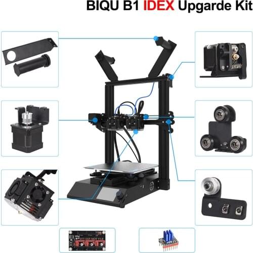 BIQU B1 IDEX Upgrade Kit Dual Independent Extruder with TMC2209 3D Printer Parts For BIQU B1 vs ender 3 v2 Dual Printing