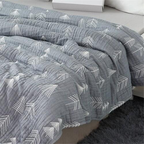 Air Conditioner Room Muslin Cotton Blanket Coverlet 150*200Cm 200*230cm Gauze Summer Bedding Sleeping Adult Hotel Travel Blanket
