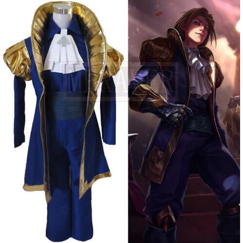 LOL Roral Poker Spades Ezreal Cosplay Costume Halloween Uniform Full Set Cosplay Costume