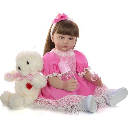 60cm Silicone Reborn Baby Dolls Bebe Alive reborn Toddler Realistic Boneca Lifelike Real Girl Doll lol Birthday Play Toys