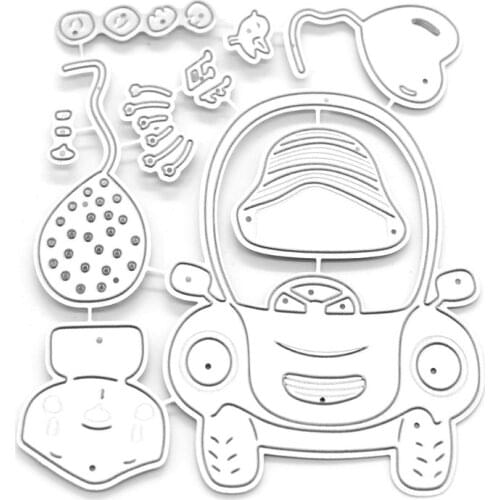 Driving Bear Metal Cutting Dies Stencil Scrapbooking DIYAlbum Stamp Paper 95AA