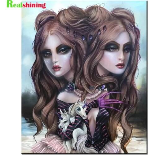 Cartoon fantasy unicorn girl 5D diy diamond painting cross stitch full drill fairy diamond embroidery mosaic art N2264