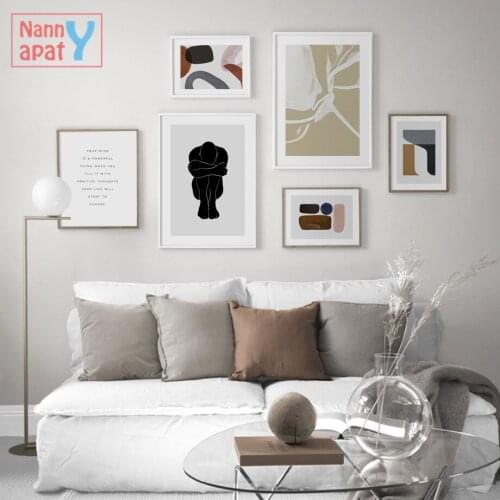 Nordic Abstract Body Posters And Prints Wall Art Canvas Painting Geometric Wall Pictures For Living Room Decor