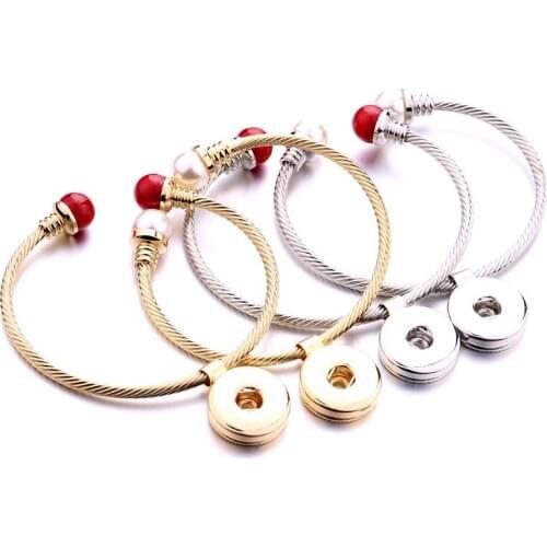 New Rose Gold Snap Jewelry 18mm Metal Snap Button Bracelet Bangles DIY Watches Women One Direction Buttons Charm Jewelry