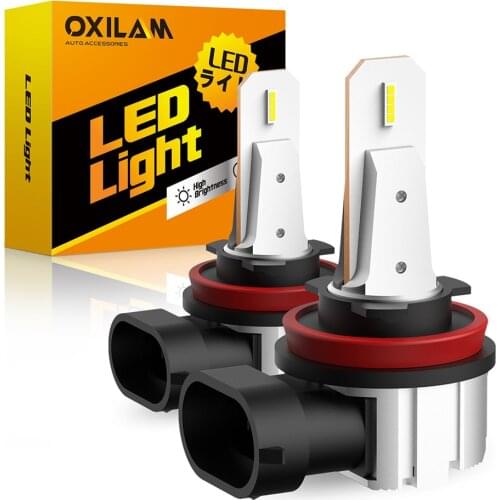 OXILAM 2Pcs 2000LM H11 LED 6500K White Fog Light Bulb H8 H10 9006 HB4 5202 H16EU H27 880 PXS24W LED Fog Lamp Driving Lights 12V