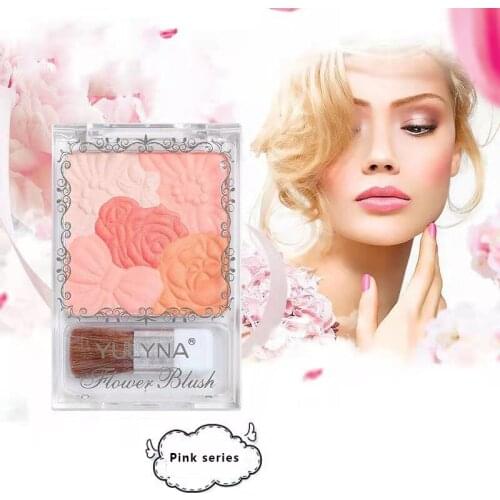 Face Blush Palette Mineral Blush Powder Natural Pink Cheek Waterproof Long Lasting Gradient Color Blushes