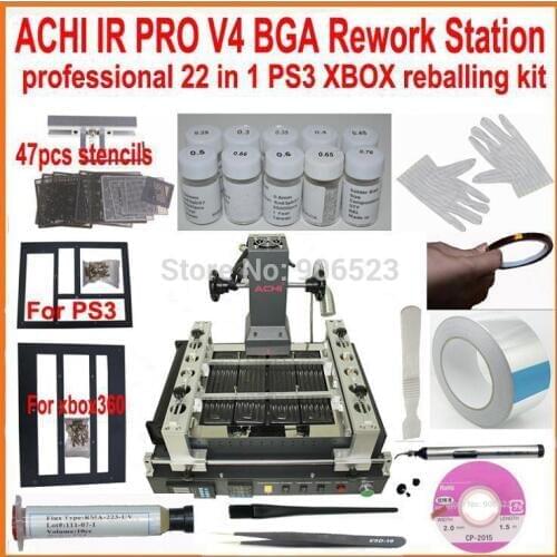 New ACHI IR PRO SC V4 BGA rework station + Professional reballing kit reball station for xbox360 ps3 WII game consoles repair
