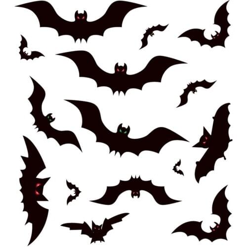 Festival Home decorative Halloween Bat Spider Removable Window Sticker Wall Decal Home Theme Party Decor