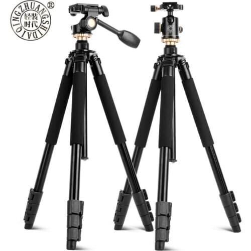 QZSD Q338 Professional Portable Travel Aluminum Camera Tripod&Pan Head for SLR DSLR Digital Camera outdoor photography