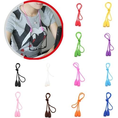 1 PC Adjustable Color Elastic Silicone Eyeglasses Straps Sunglasses Chain Sports Anti-Slip String Glasses Ropes Band Cord Holder