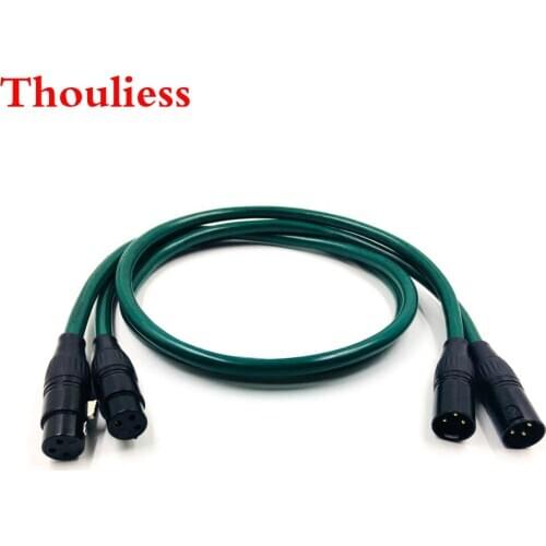 Thouliess Pair Gold Plated XLR Balacned Audio Cable 3pin XLR Male to Female Amplifier Interconnect Cable with FURUTECH FA-220