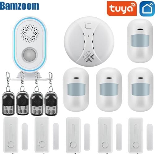 Tuya WiFi home Security Protection smart Alarm System Smart Burglar kit Mobile APP Remote Control Arm and Disarm