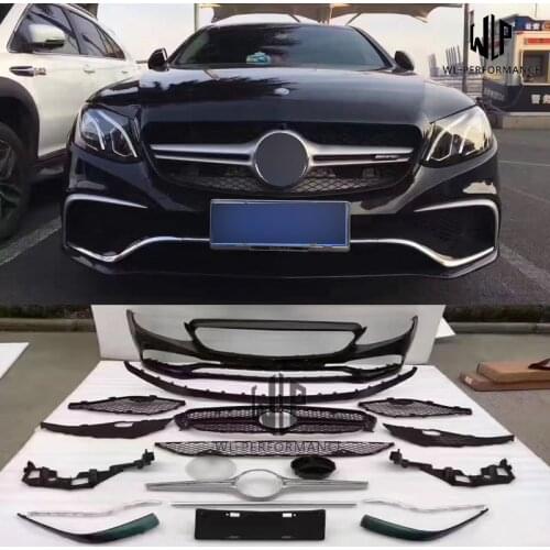 W213 E350 E63 AMG style High Quality PP Unpainted Car Body Kit Front Rear Bumper Diffuser For Mercedes-Benz W213 E300 E63 16-19