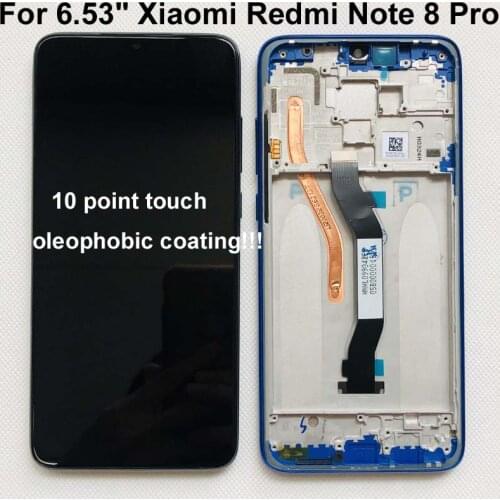 Original New LCD For 6.53" Xiaomi Redmi Note 8 Pro LCD Display Screen+Touch Screen Digitizer With Frame For Redmi Note 8 Pro
