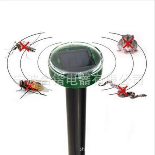 DHL 100pcs Outdoor Garden Mole Repellent Solar Power Ultrasonic Mole Snake Bird Mosquito Mouse Ultrasonic Pest Repeller Control