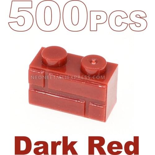 1x2 Bricks Wall Building Blocks Brick Dark Red 300/500 For Minifigures Mega Bloks 98283 6000066 MOC City Street Houses Castle