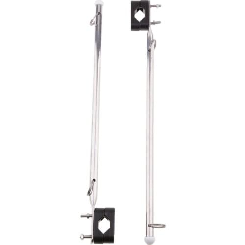 2pcs Stainless Steel Marine Boat Flag Pole Rod Holder with Plastic Rail Clamps for Rails 22mm (7/8inch) to 25mm (1 inch) Dia